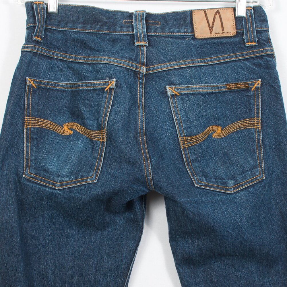 Nudie Men's Grim Tim Jeans 31/32 Blue Dry Ring 100% Cotton